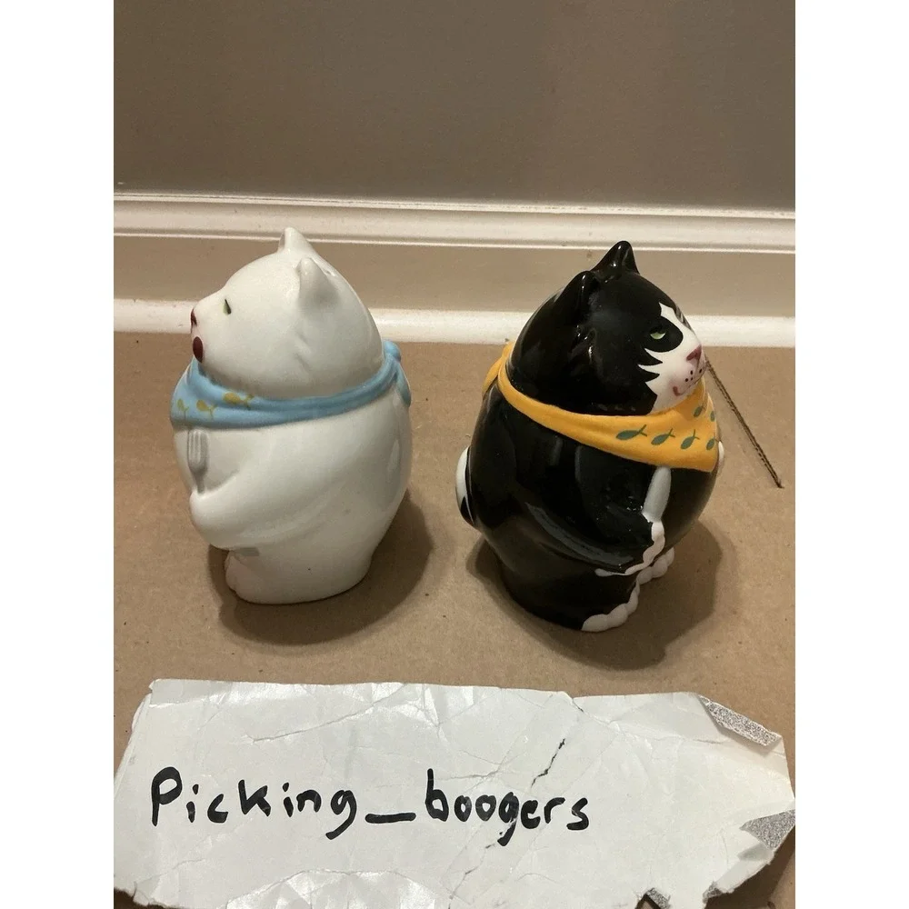 Vintage Fat Cat Salt and Pepper‎ Shakers: Clay Art San Francisco, 1992